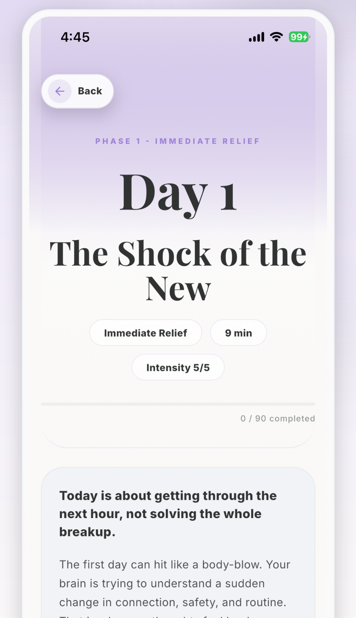 Day 1 task in the Unsent 90-Day Healing Journey